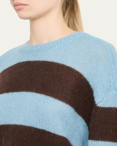 Frame The Fuzzy Stripe Crewneck Sweater | Thumbnail 5 Frame The Fuzzy Stripe Crewneck Sweater | Thumbnail 5