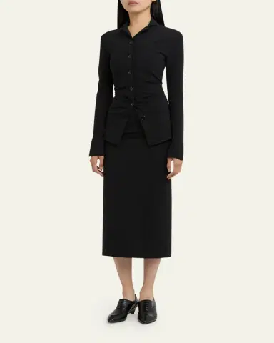Jil Sander Viscose Crepe Midi Skirt | Thumbnail 2 Jil Sander Viscose Crepe Midi Skirt | Thumbnail 2
