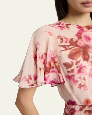 Erdem Floral-Print Silk Voile Midi Dress | Thumbnail 5 Erdem Floral-Print Silk Voile Midi Dress | Thumbnail 5