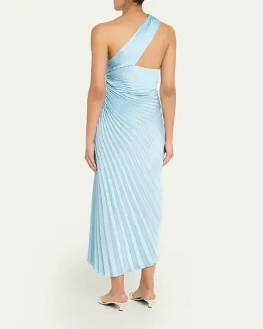 A.L.C. Lara Pleated One-Shoulder Satin Midi Dress | Thumbnail 3 A.L.C. Lara Pleated One-Shoulder Satin Midi Dress | Thumbnail 3