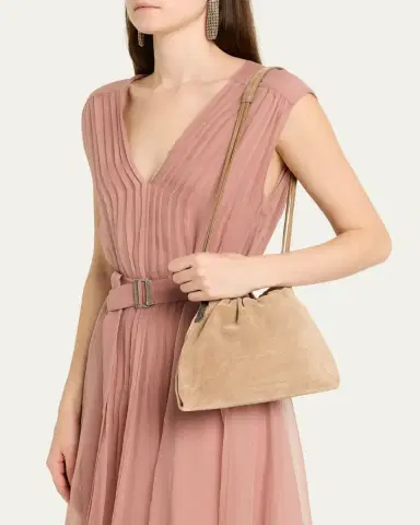 Brunello Cucinelli Suede Drawstring Pouch Bag | Thumbnail 2 Brunello Cucinelli Suede Drawstring Pouch Bag | Thumbnail 2