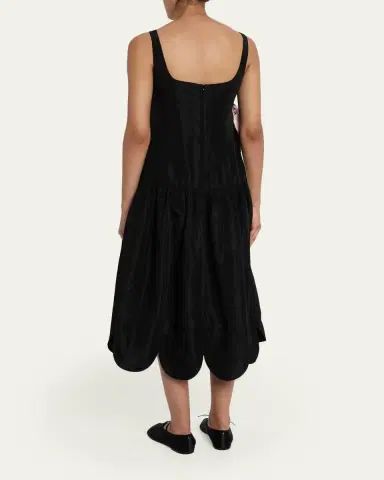 Simone Rocha Pressed Rosette Sleeveless Satin Midi Dress | Thumbnail 3
