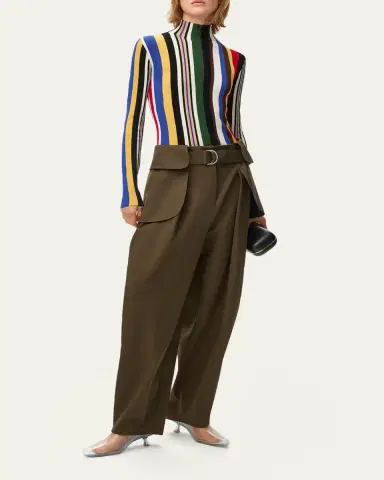 Loewe Striped Rib Quarter-Zip Top | Thumbnail 2 Loewe Striped Rib Quarter-Zip Top | Thumbnail 2