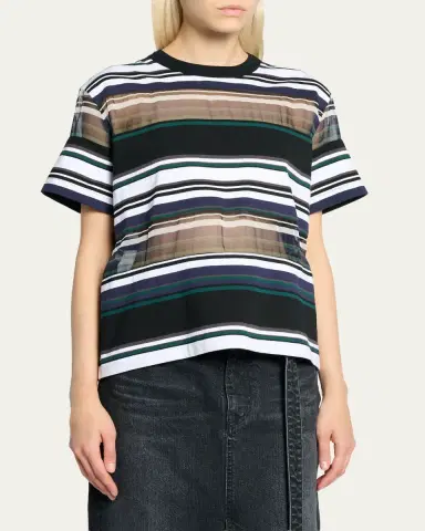 SACAI Striped Jersey Short-Sleeve T-Shirt | Thumbnail 4 SACAI Striped Jersey Short-Sleeve T-Shirt | Thumbnail 4