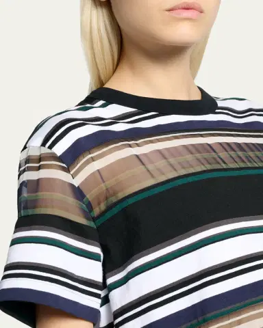 SACAI Striped Jersey Short-Sleeve T-Shirt | Thumbnail 5 SACAI Striped Jersey Short-Sleeve T-Shirt | Thumbnail 5