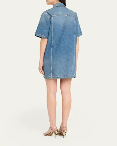 Ulla Johnson Painters Denim Mini Shirtdress | Thumbnail 3 Ulla Johnson Painters Denim Mini Shirtdress | Thumbnail 3