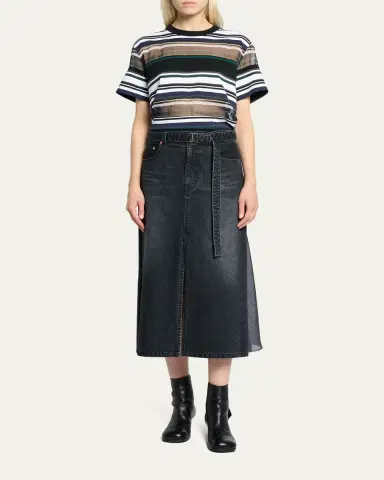 sacai Godet Denim Midi Skirt | Thumbnail 2 sacai Godet Denim Midi Skirt | Thumbnail 2