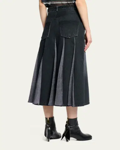 sacai Godet Denim Midi Skirt | Thumbnail 3 sacai Godet Denim Midi Skirt | Thumbnail 3