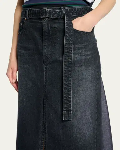 sacai Godet Denim Midi Skirt | Thumbnail 5 sacai Godet Denim Midi Skirt | Thumbnail 5
