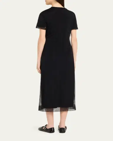 Simone Rocha Layered Liquid Cotton Midi T-Shirt Dress | Thumbnail 3 Simone Rocha Layered Liquid Cotton Midi T-Shirt Dress | Thumbnail 3