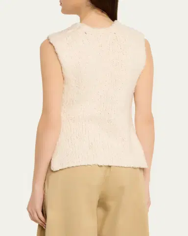 Adam Lippes Gwen Brushed Silk Knit Sleeveless Top | Thumbnail 3 Adam Lippes Gwen Brushed Silk Knit Sleeveless Top | Thumbnail 3