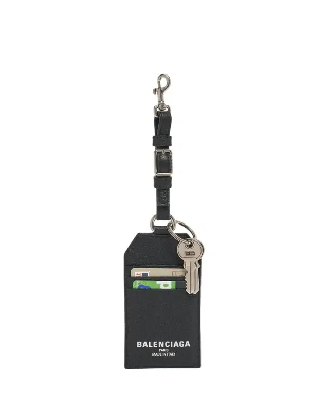 Balenciaga Men's Credit Charm Keychain Card Holder