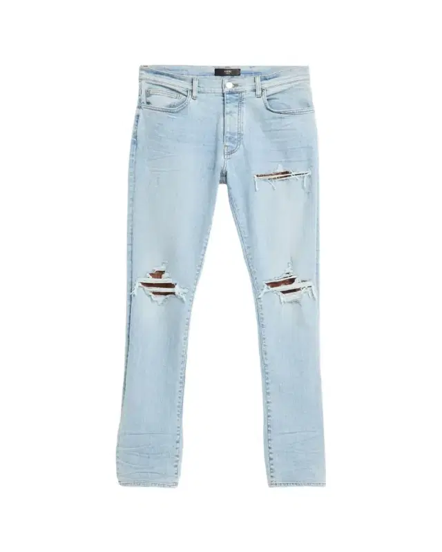 Men's MX1 Croc-Effect Repaired Stretch Skinny Jeans