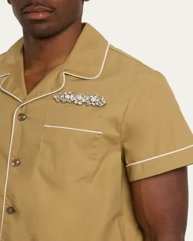 Simone Rocha Men's Embellished Fitted Piped Shirt | Thumbnail 5