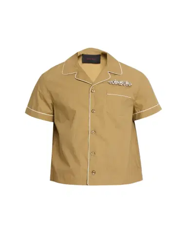 Simone Rocha Men's Embellished Fitted Piped Shirt | Thumbnail 1