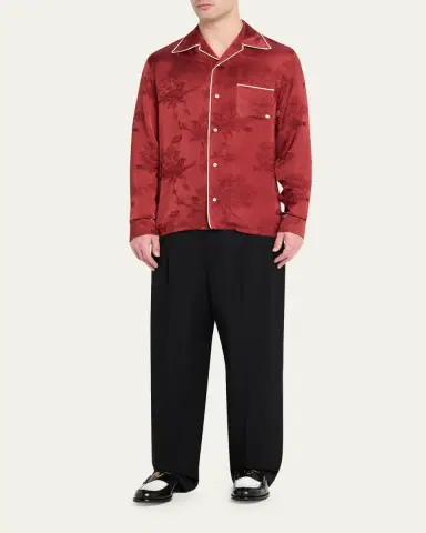 Amiri Men's Viscose Floral Jacquard Button-Down Shirt | Thumbnail 2