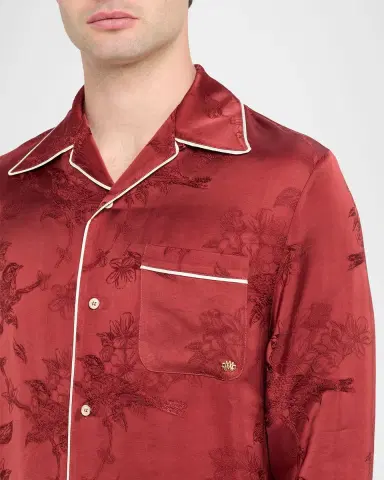 Amiri Men's Viscose Floral Jacquard Button-Down Shirt | Thumbnail 13