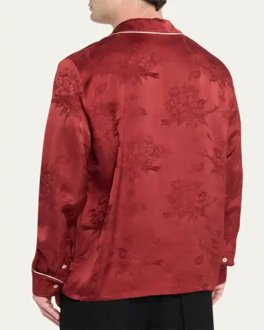Amiri Men's Viscose Floral Jacquard Button-Down Shirt | Thumbnail 3