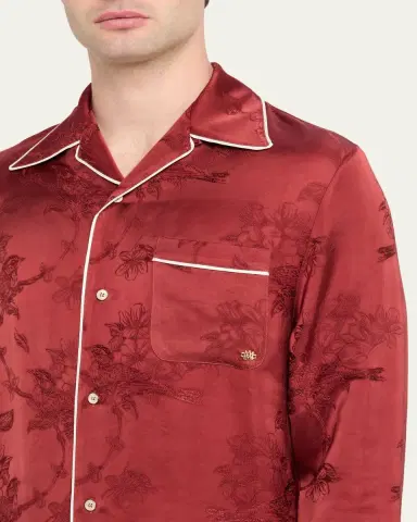 Amiri Men's Viscose Floral Jacquard Button-Down Shirt | Thumbnail 5
