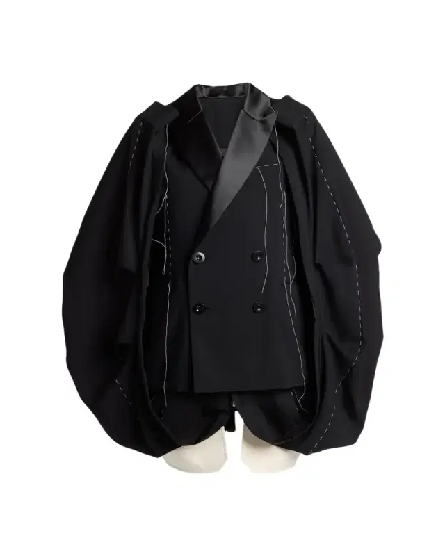 Deconstructed Bubble Cape Mini Blazer Dress