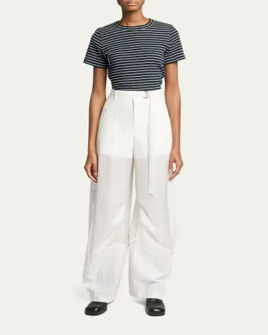 Sacai Patchwork Wool Wide-Leg Pants With Belt | Thumbnail 2 Sacai Patchwork Wool Wide-Leg Pants With Belt | Thumbnail 2