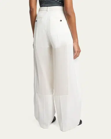 Sacai Patchwork Wool Wide-Leg Pants With Belt | Thumbnail 3 Sacai Patchwork Wool Wide-Leg Pants With Belt | Thumbnail 3