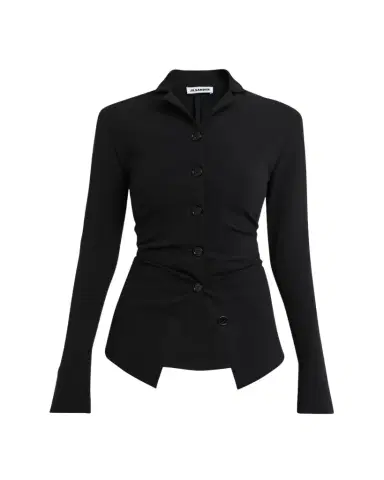 Jil Sander Gathered Slim-Fit Button-Down Shirt | Thumbnail 1 Jil Sander Gathered Slim-Fit Button-Down Shirt | Thumbnail 1