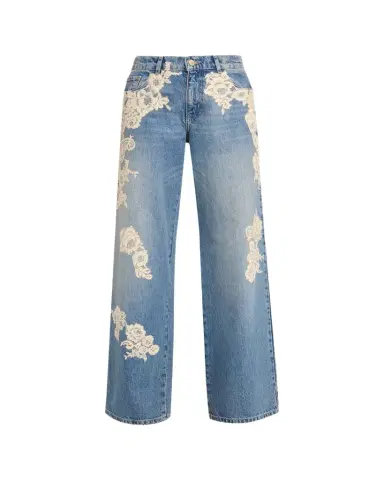 LoveShackFancy Bambie Lace Applique Jeans | Thumbnail 1