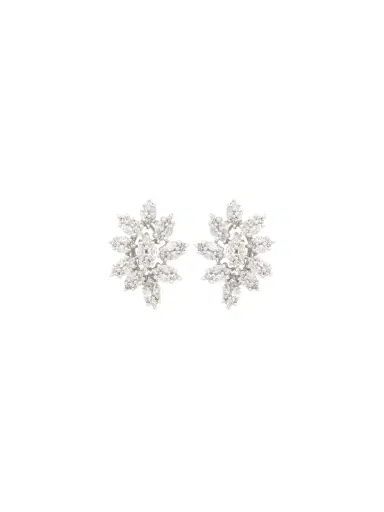 Wish Fine Jewelry 2.22ct Diamond 18K Gold Statement Cluster Earrings | Thumbnail 1