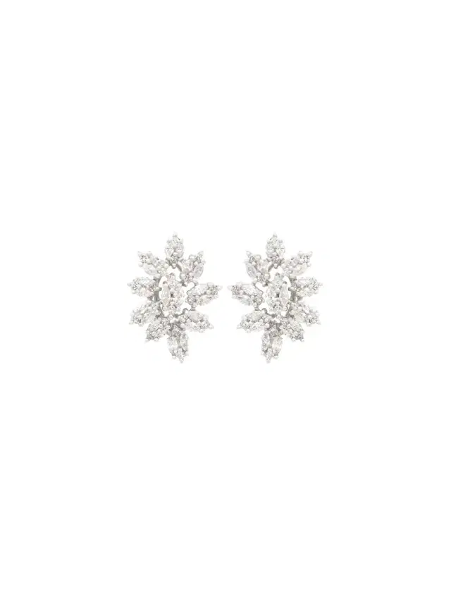 Wish Fine Jewelry 2.22ct Diamond 18K Gold Statement Cluster Earrings
