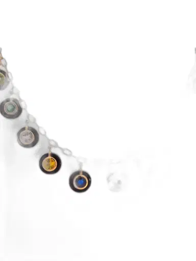 Wish Fine Jewelry Multi Color Sapphire Onyx 14K Gold Station Drop Necklace | Thumbnail 1 Wish Fine Jewelry Multi Color Sapphire Onyx 14K Gold Station Drop Necklace | Thumbnail 1