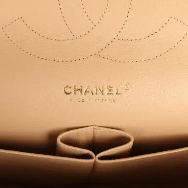 Chanel Pre-owned Chanel Jumbo Classic Double Flap Bag Light Beige Caviar Gold Hardware | Thumbnail 8