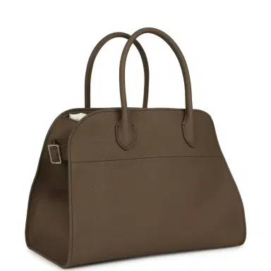 The Row The Row Soft Margaux 12 Bag Smoked Taupe Calfskin Silver Hardware | Thumbnail 2 The Row The Row Soft Margaux 12 Bag Smoked Taupe Calfskin Silver Hardware | Thumbnail 2