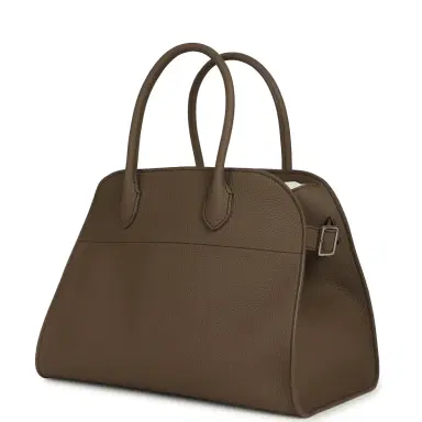 The Row The Row Soft Margaux 12 Bag Smoked Taupe Calfskin Silver Hardware | Thumbnail 5 The Row The Row Soft Margaux 12 Bag Smoked Taupe Calfskin Silver Hardware | Thumbnail 5