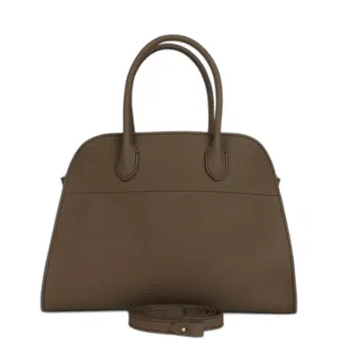 The Row The Row Soft Margaux 12 Bag Smoked Taupe Calfskin Silver Hardware | Thumbnail 1 The Row The Row Soft Margaux 12 Bag Smoked Taupe Calfskin Silver Hardware | Thumbnail 1