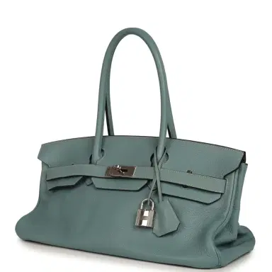 HERMÈS Vintage Hermes Shoulder Birkin 42 JPG Ciel Clemence Palladium Hardware | Thumbnail 5 HERMÈS Vintage Hermes Shoulder Birkin 42 JPG Ciel Clemence Palladium Hardware | Thumbnail 5