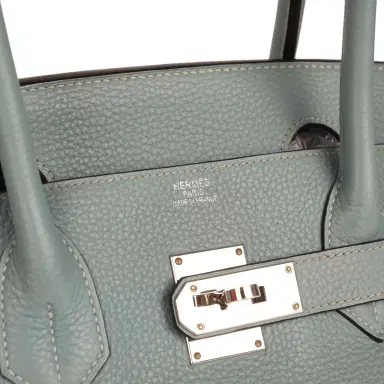 HERMÈS Vintage Hermes Shoulder Birkin 42 JPG Ciel Clemence Palladium Hardware | Thumbnail 7 HERMÈS Vintage Hermes Shoulder Birkin 42 JPG Ciel Clemence Palladium Hardware | Thumbnail 7