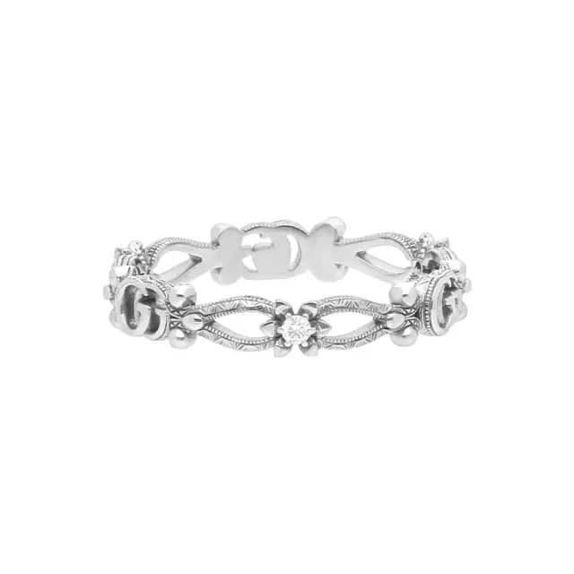 Gucci Gucci Flora 18K White Gold Diamond Band Ring YBC6298270020 - by The Solist