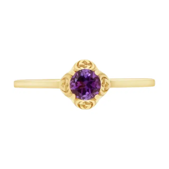 Gucci Gucci Interlocking G 18K Yellow Gold Amethyst Ring YBC6624280030 - by The Solist