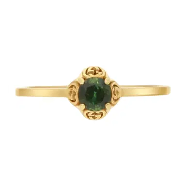 Gucci Gucci Interlocking G 18K Yellow Gold Green Tourmaline Ring YBC6624280010 - by The Solist | Thumbnail 1 Gucci Gucci Interlocking G 18K Yellow Gold Green Tourmaline Ring YBC6624280010 - by The Solist | Thumbnail 1