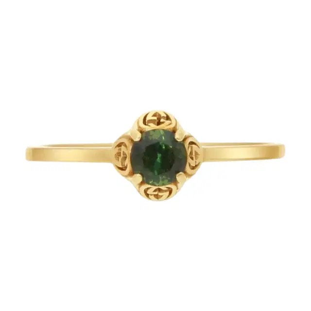 Gucci Gucci Interlocking G 18K Yellow Gold Green Tourmaline Ring YBC6624280010 - by The Solist