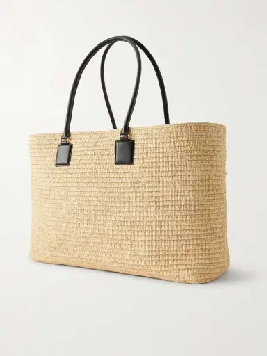Loewe Verano Embroidered Leather-trimmed Raffia Tote | Thumbnail 4 Loewe Verano Embroidered Leather-trimmed Raffia Tote | Thumbnail 4