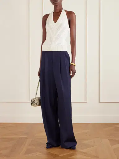 Ralph Lauren Collection Cable-knit Silk Halterneck Top | Thumbnail 2