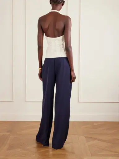 Ralph Lauren Collection Cable-knit Silk Halterneck Top | Thumbnail 3