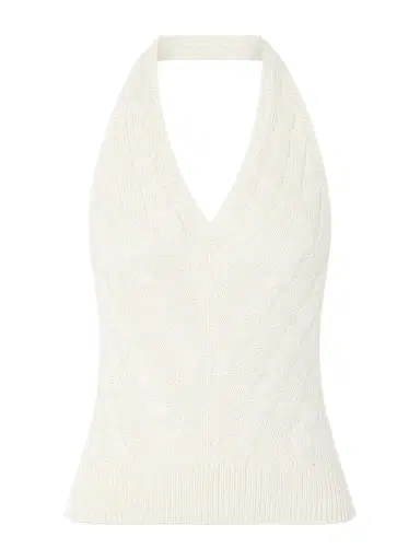 Ralph Lauren Collection Cable-knit Silk Halterneck Top | Thumbnail 1