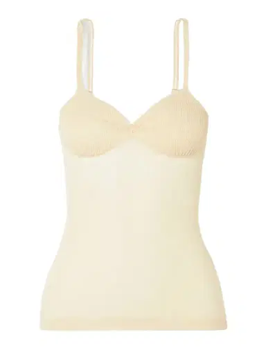 Victoria Beckham Pointelle-knit Cotton-blend Camisole | Thumbnail 1 Victoria Beckham Pointelle-knit Cotton-blend Camisole | Thumbnail 1