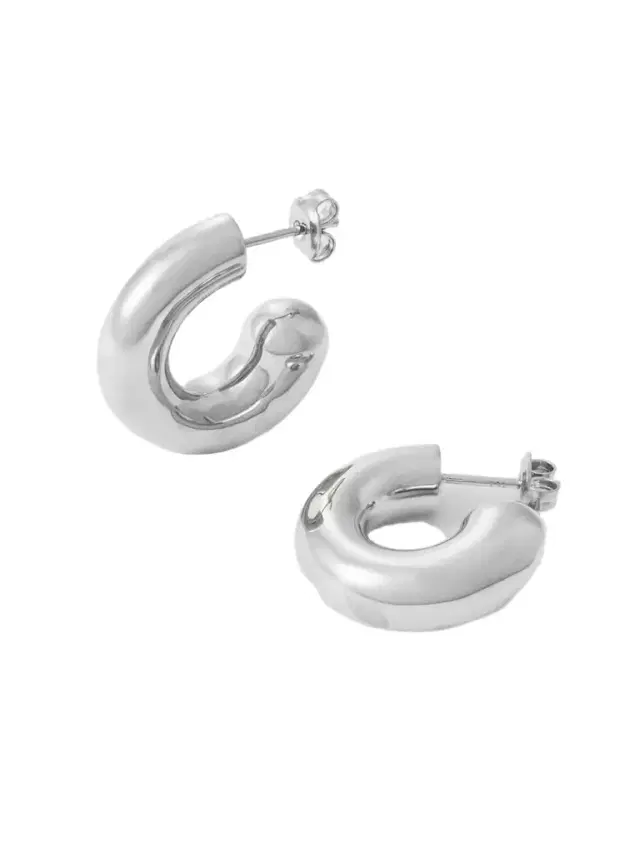 The Rose Silver Hoop Earrings
