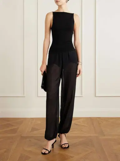 The Frankie Shop Orissa Georgette Tapered Pants | Thumbnail 2