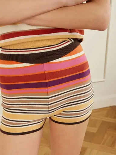 Faithfull Playa Striped Jersey Mini Shorts | Thumbnail 5 Faithfull Playa Striped Jersey Mini Shorts | Thumbnail 5