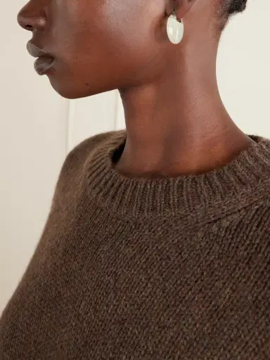 LIÉ STUDIO The Erin Silver And Serpentine Hoop Earrings | Thumbnail 2